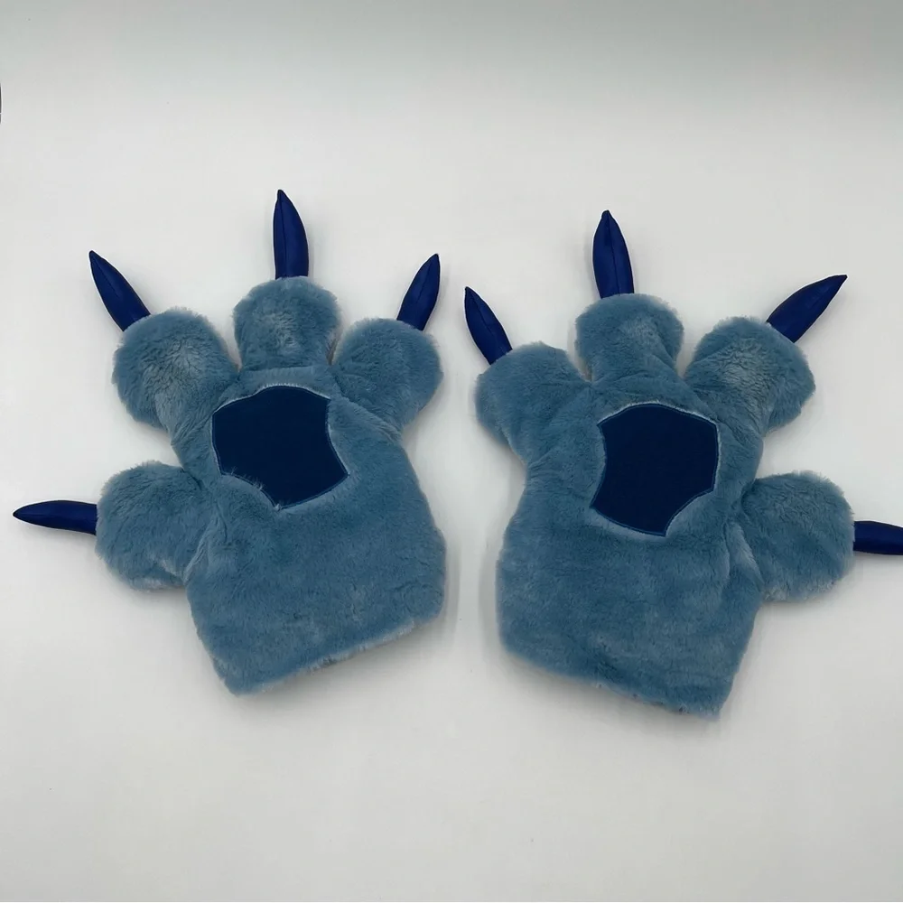 Disney Lilo & Stitch Blue Plush Gloves Mitts Paws Claws Costume Cosplay